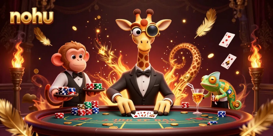 Nohus revel in the excitement of poker at a luxurious casino scene