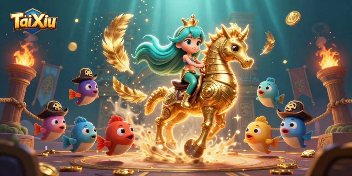 Experience Tài Xỉu thrills with an enchanting scene of a mermaid princess in a lavish underwater casino.