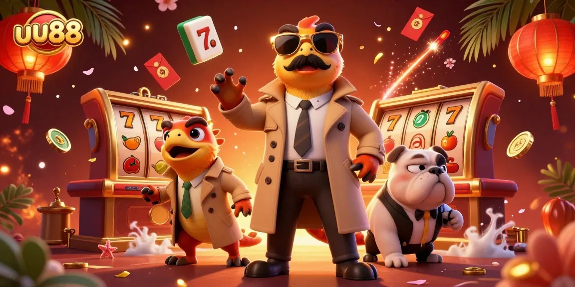 Win big at uu88 with thrill-seeking raptors in a colorful casino scene.