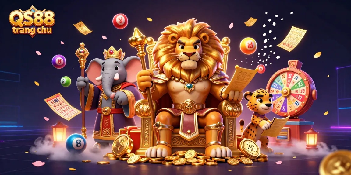 Experience QS88 trang chu's exciting gameplay with energetic characters and vibrant lottery elements.