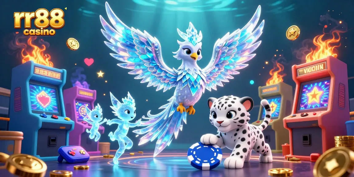 Experience the excitement at rr88 casino with vibrant 3D characters and colorful gaming elements.