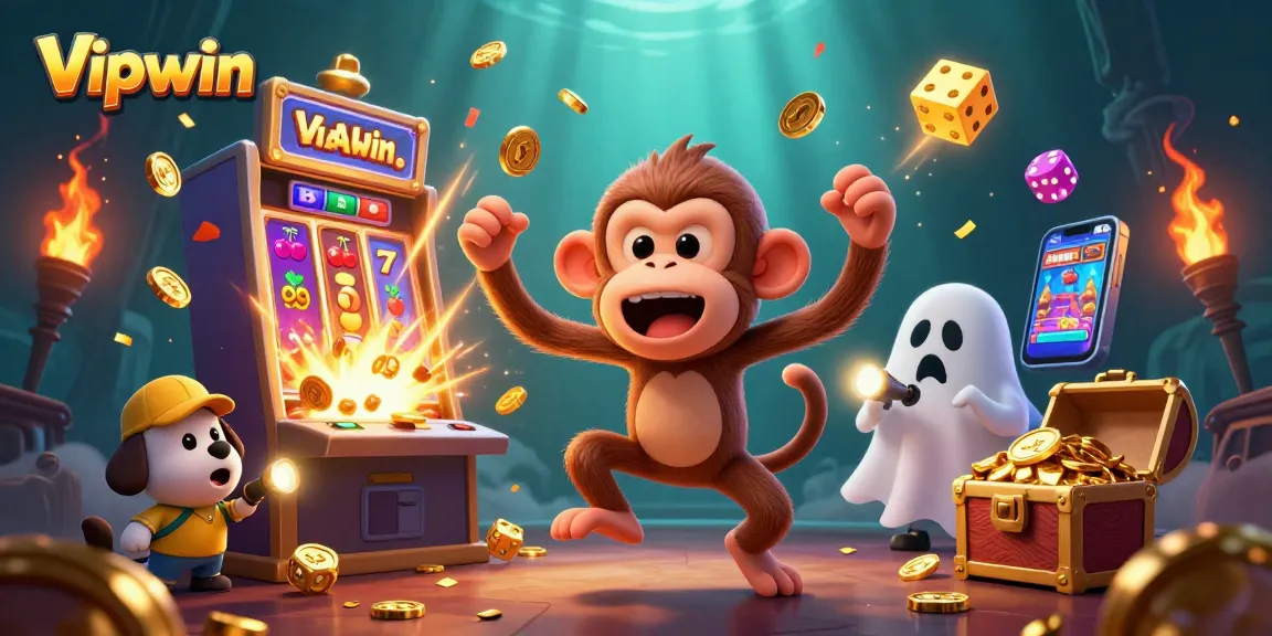 Experience thrilling gameplay at Vipwin with an enchanting haunted casino scene featuring golden treasures.