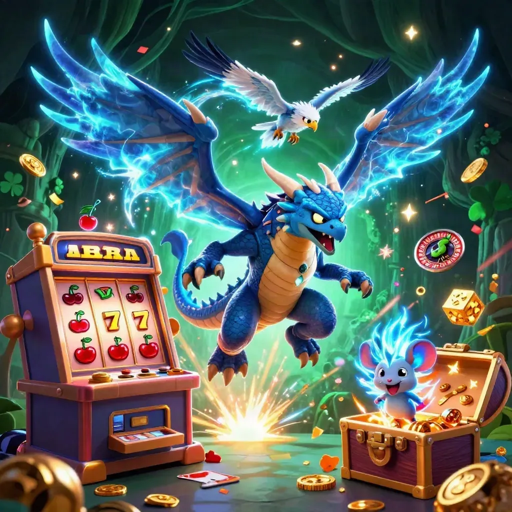Drago, falco e topolino elettrici tra slot, monete e bagliori verdi