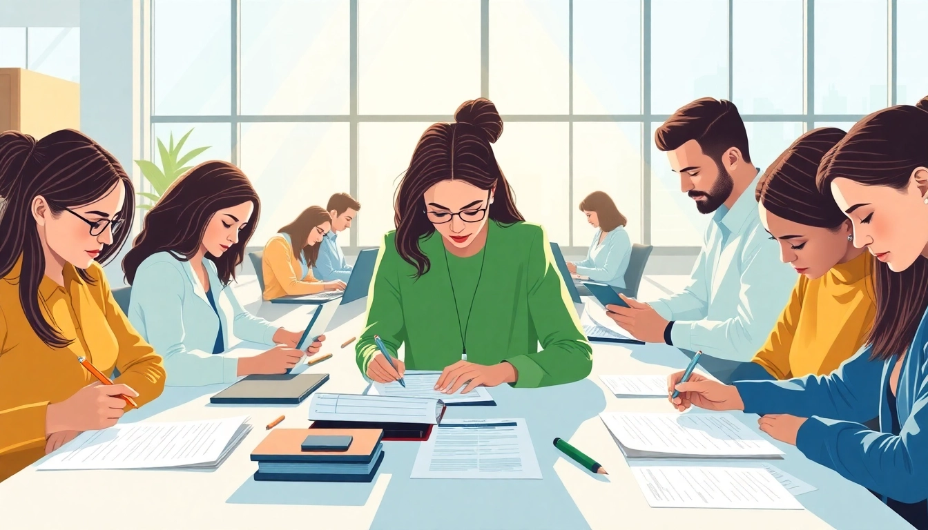 Submitting an eta application uk by diverse applicants in a bright office.